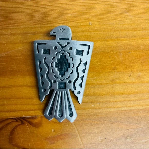 Silver Thunderbird Bird Bolo Tie Southwestern Western Native American Style - Picture 2 of 7